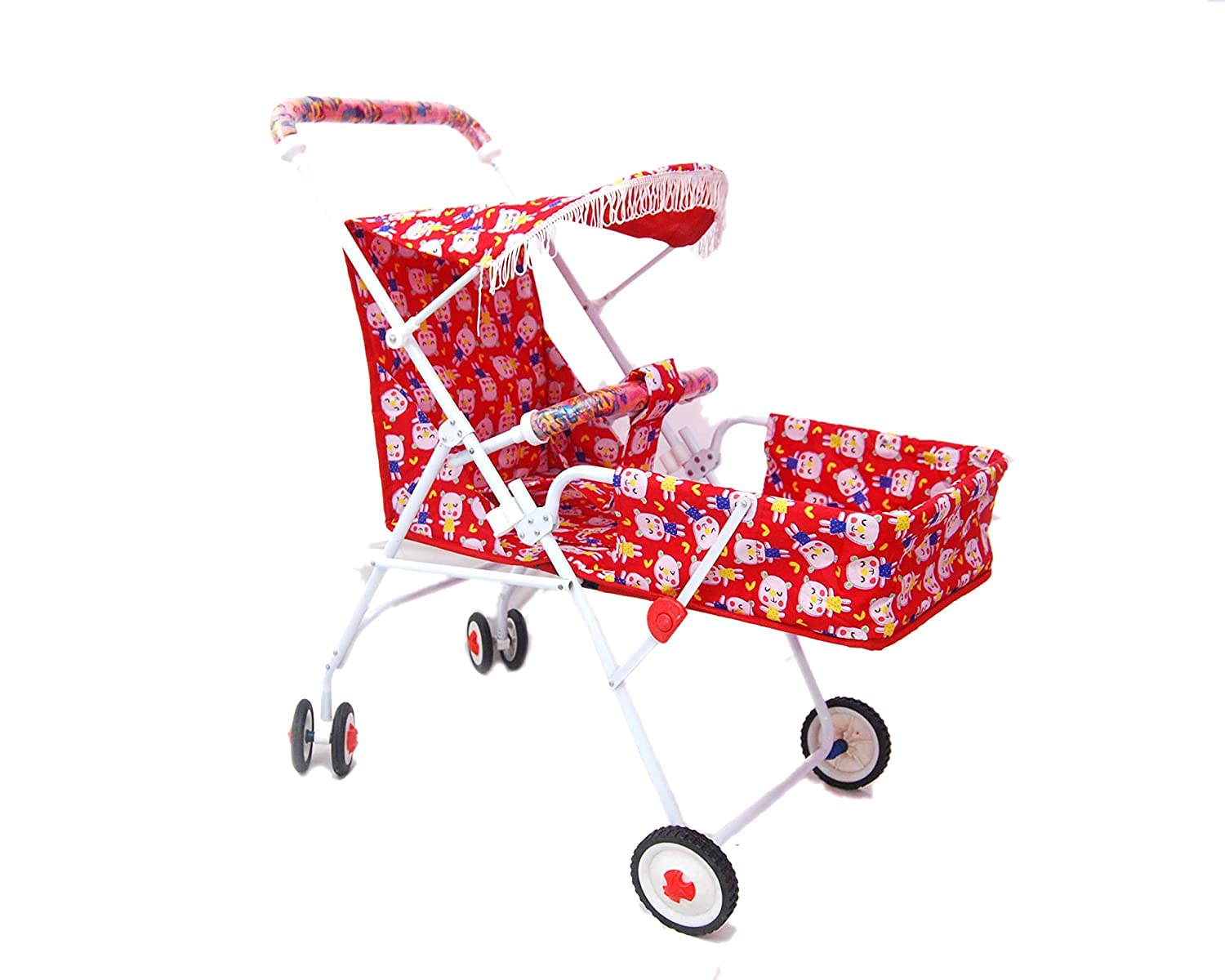 EZAAKART Baby Stroller Pram 3 Position Seating Reversible Wheels,Kids (Red) Pram (3,Red)-image-30