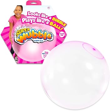 Wubble Bubble Ball Pink - Outdoor or Indoor Fun with Pink Super Bubble Tear-Resistant Ball | Wubble Ball for Kids, Boys, Girls