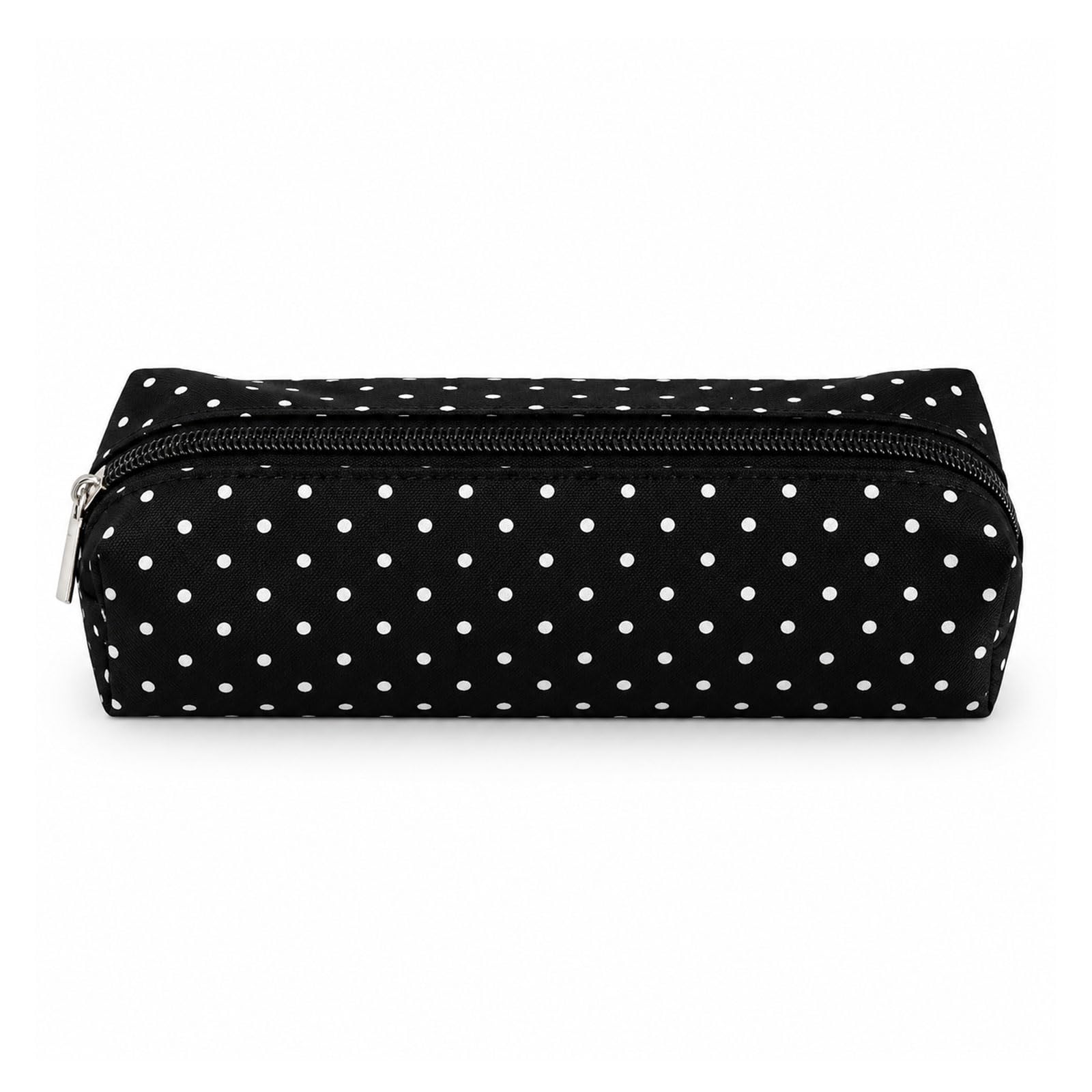 Ruispeed Polka Dot Pencil Case, Black Canvas Pouch For School