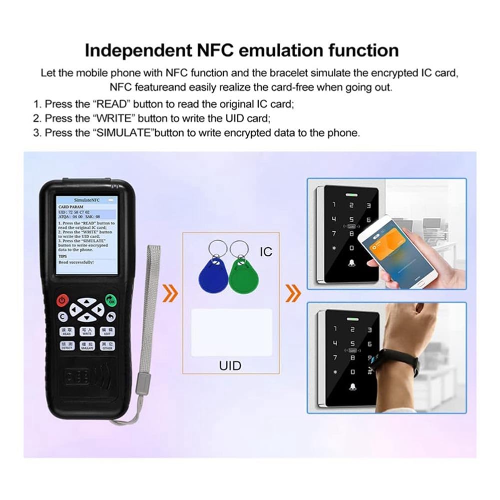 Joselin X100 RFID NFC Smart Card Reader Writer + 5xUID Schlüsselanhänger RFID Duplizierer ID IC Karte Programmierer Verschlüsselter Schlüssel Kopierer
