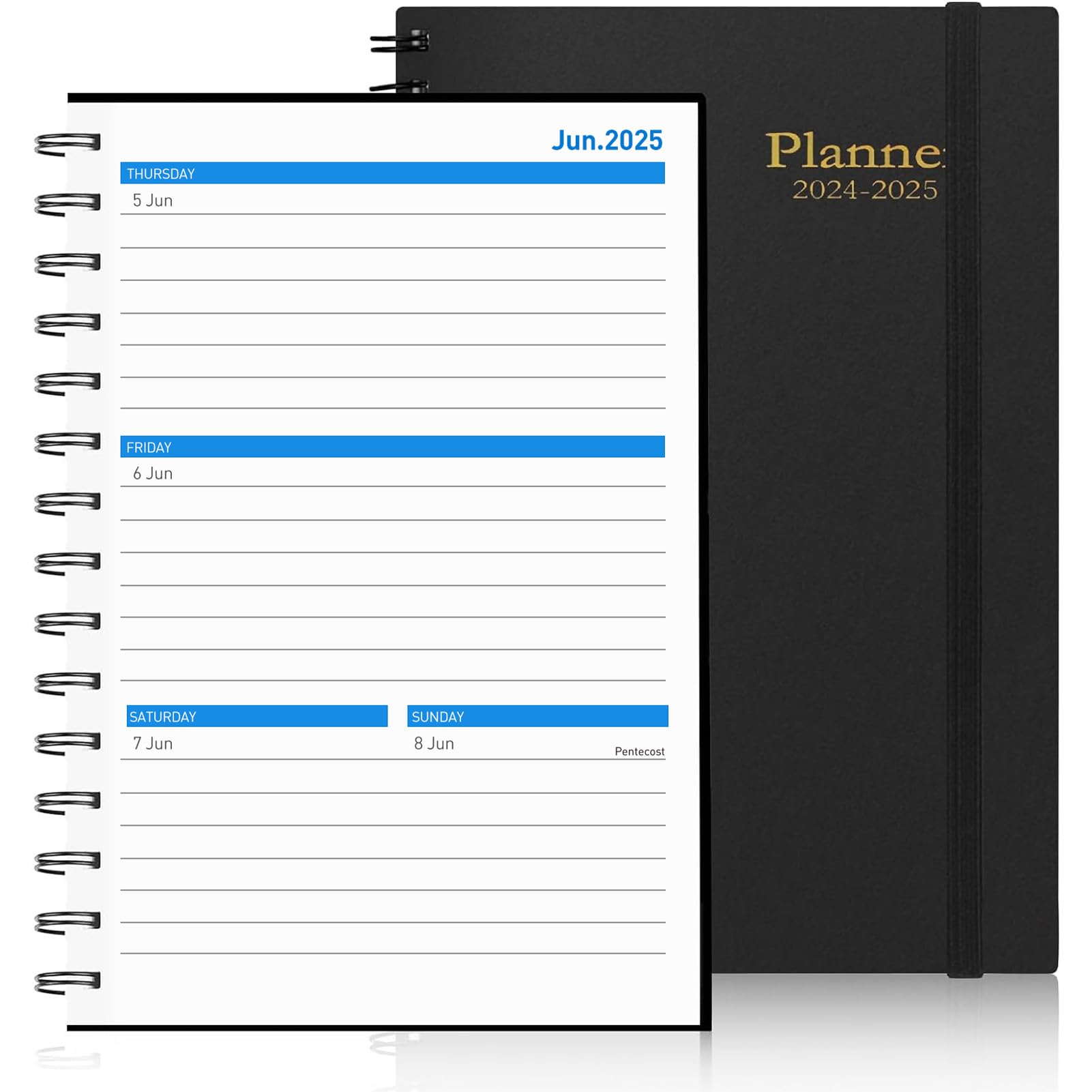 Daily Planner 2025, 12 Month Planner, Monthly Weekly Daily Planner 2025, January 2025 - December 2025, Time Management Manual and Planner, 100GSM Thick Paper, A5 Size, Black