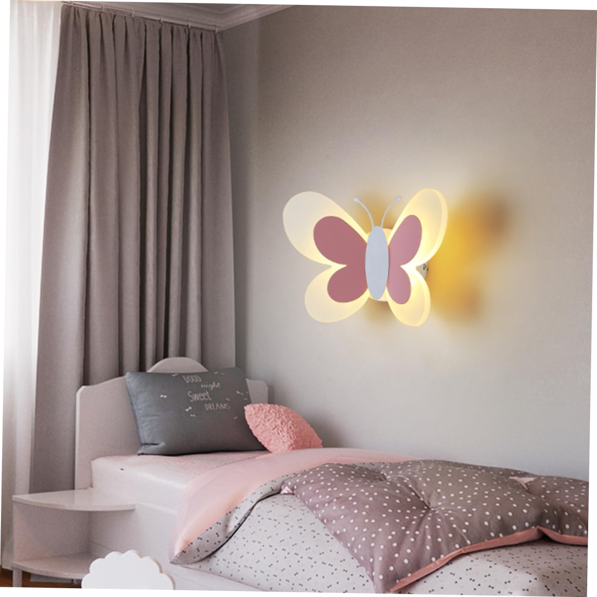 Lampada da Parete Farfalla in Acrilico per Cameretta Bambina Applique da e Decorativa Facile da Installare per Camera da Letto e Corridoio