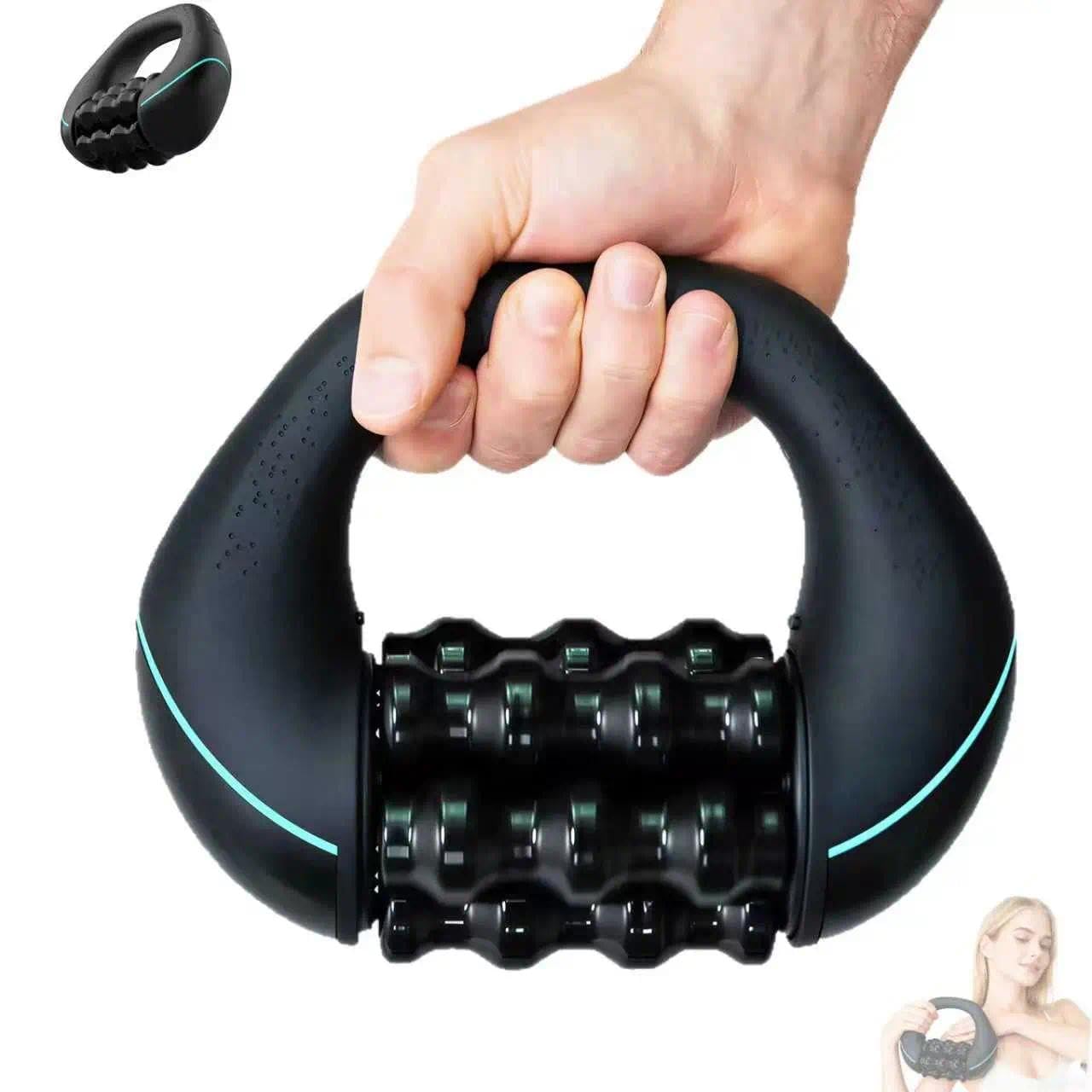 Massaggiatore Elettrico A Rullo Manuale,massaggiatore Anticellulite,Rullo Massaggiante Elettrico Con Manico,Maniglie Multiple Ergonomiche, 3 Livelli Di Intensità E 24 Pulsanti Massaggio(A)