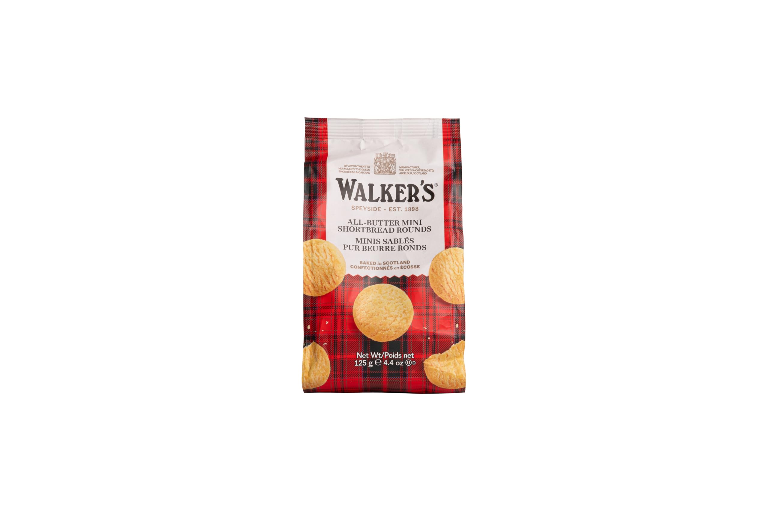 Walker's Shortbread Mini Rounds Bag – Traditional Pure Butter Scottish Recipe, 125 g