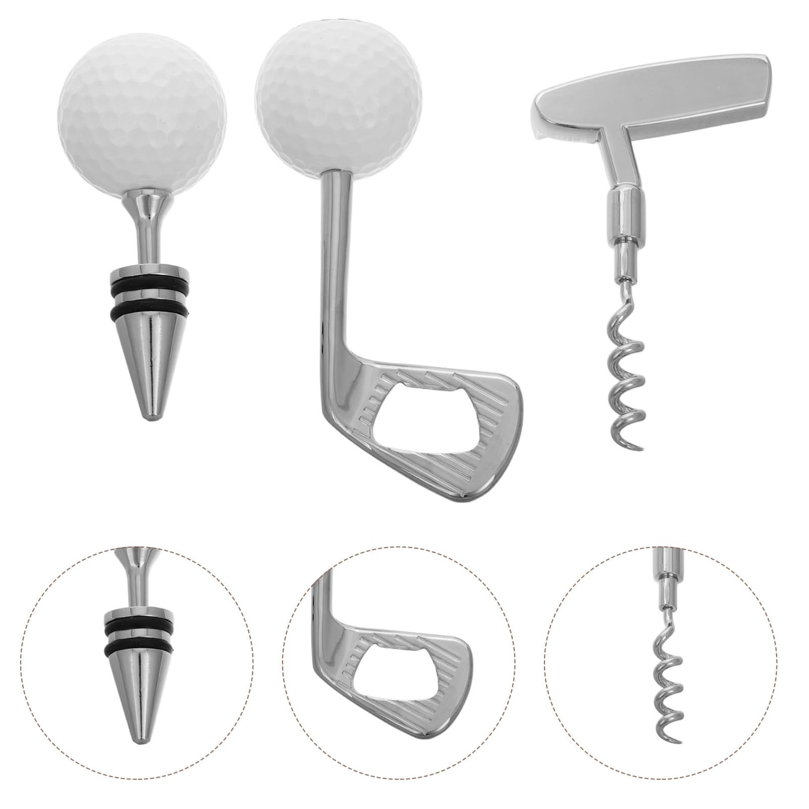 Amosfun 4 Juegos De Golf Tapón De Vino Sacacorchos De Vino Abridor De Botellas De Vino Abridor De Botellas De Cerveza Abridores De Latas Abrelatas De Mano Abridores De Tarros Tapón De