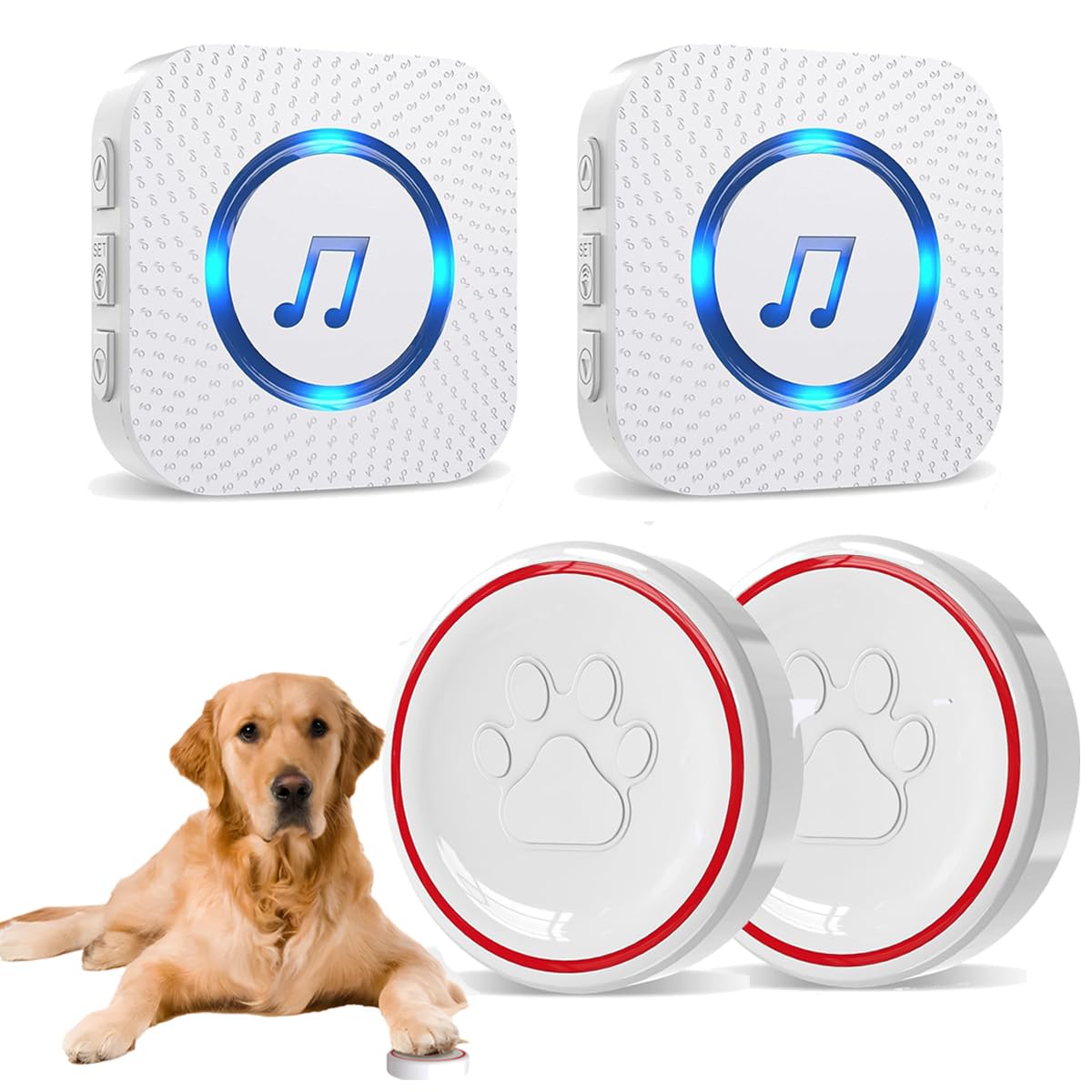 ChunHee Smart Dog Door Bell Wireless Puppy DoorBell for Potty Training, Dog Bells to Go Outside,Bells for Dogs to Ring to go Potty [New 2024]