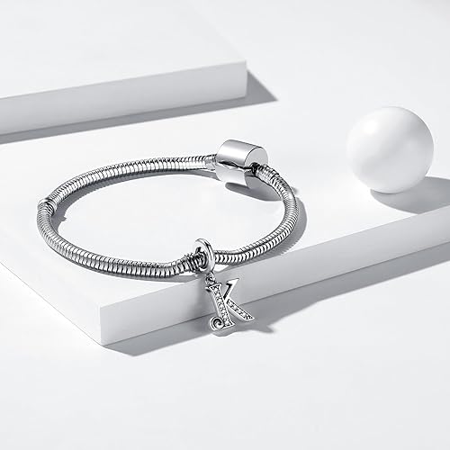 Miniatura 4 de BETTY&amp;SARAH 925 Sterling Silver Letter Charms for Bracelets and Necklace Alphabet Initial Pendant Jewelry Gift for Women Girls