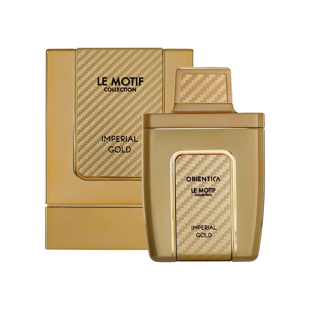 Orientica Le Motif Imperial Gold 85ml EDP – Long Lasting Arabian Unisex Perfume | Fresh Citrus, Floral, Woody Oriental Scent | Premium Arabic Fragrance for Women and Men