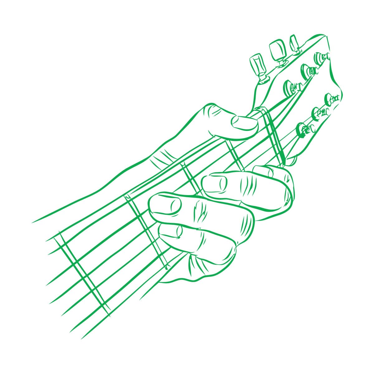 Engraving Stickers Guitar Player Guitarist Music Musical 54x55.2cm Easy Installation Large Green
