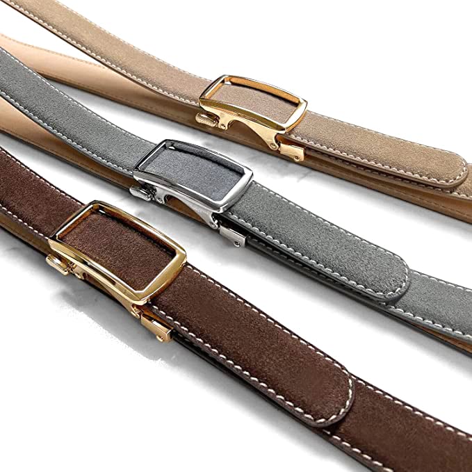 Women's Leather Belt Fashion Genuine Suede Leather Belts For Jeans Dress or Ratchet Belt 1"(25mm) Wide4