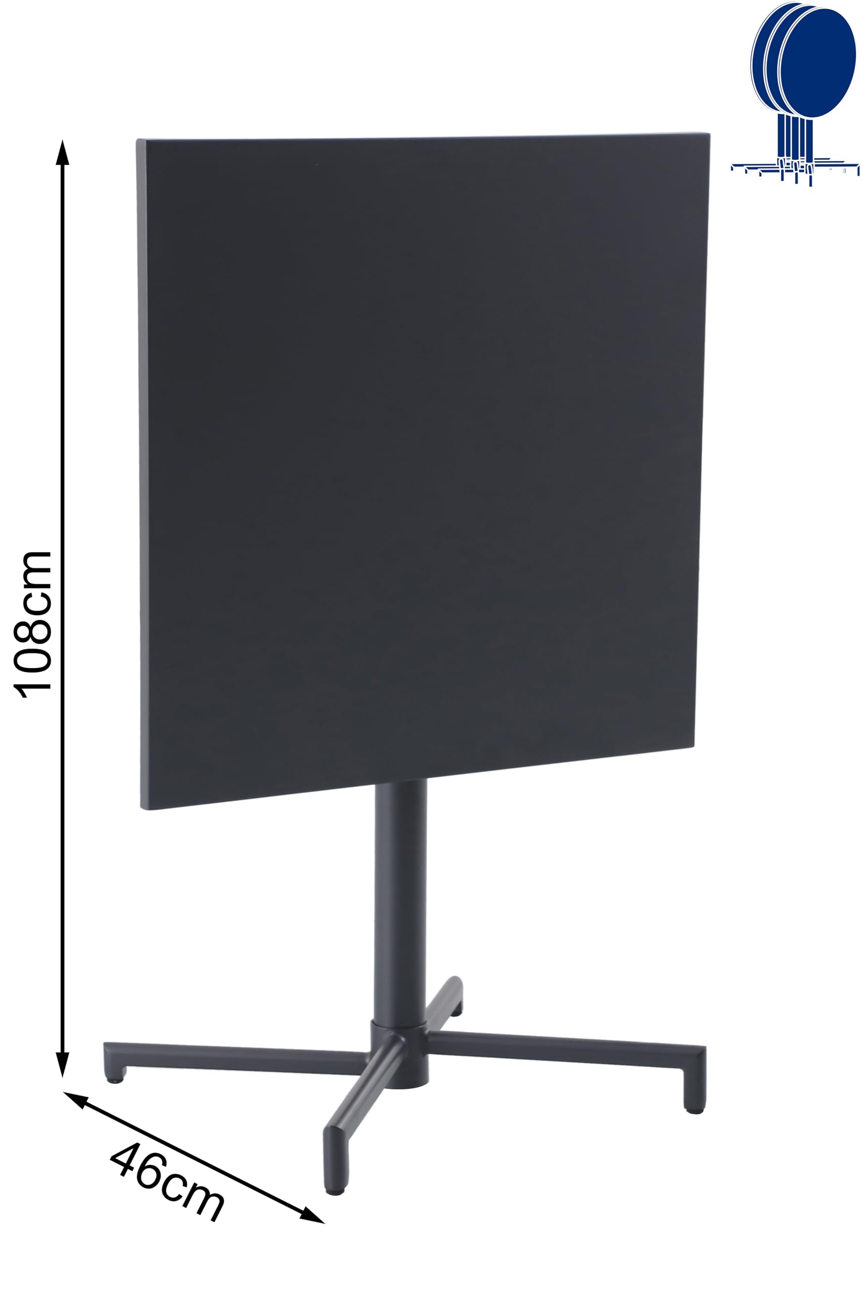 METRO Professional Tavolo da bistrot pieghevole Aveiro, acciaio, 70 x 70 cm, quadrato, grigio scuro