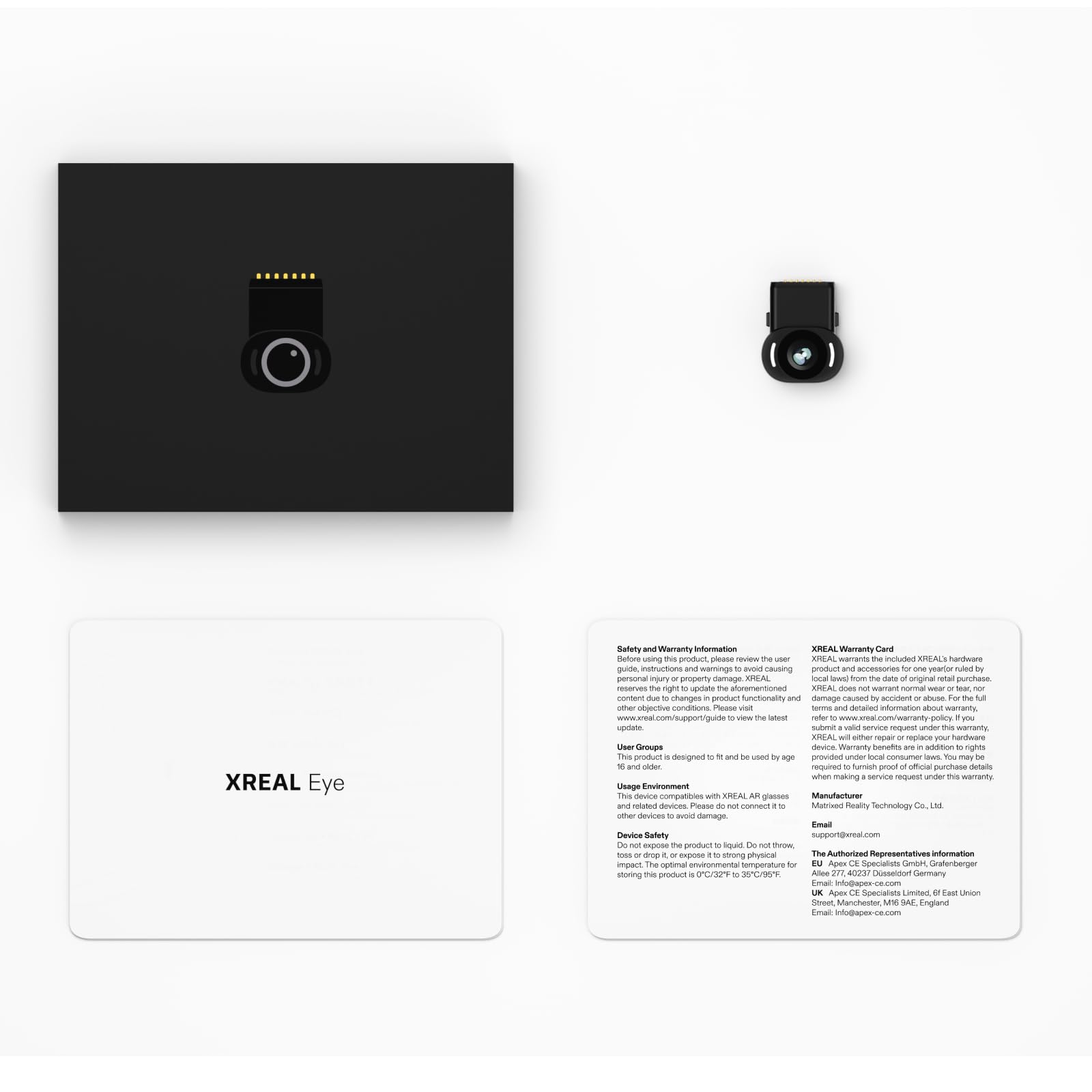 XREAL Eye, Mini Videokamera Kopplung mit XREAL One Serie AR Brille, 12MP RGB Kamera, Smart Camera für videobrille Native 6DoF Spatial Anchor, Sofortige Foto- und Videoaufnahme, Mixed Virtual Reality