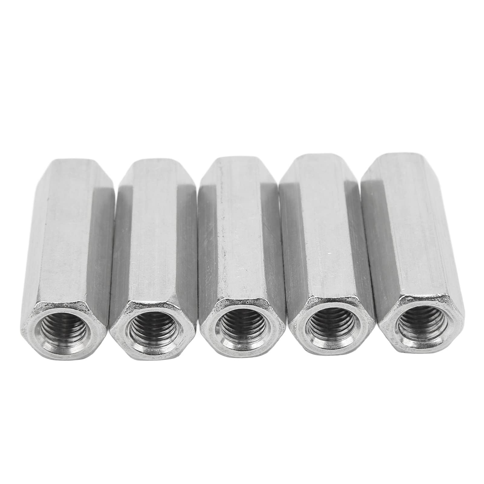 5Pcs Metric Hex Coupling Nuts X 1.75 Pitch 60mm Length 304 Stainless Steel Rod Coupling Nuts