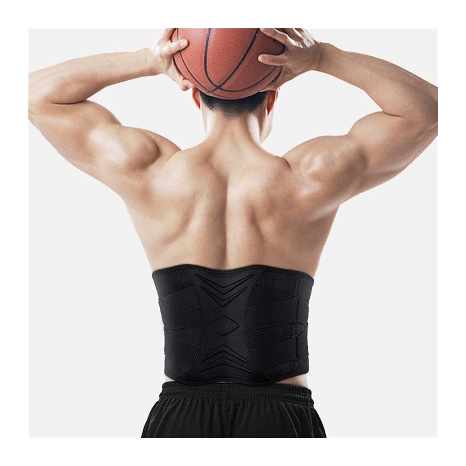 Correas de Soporte Ajustables - Faja Lumbar para Hombres y Mujeres, protección Deportiva, cinturón de Soporte Lumbar de Malla Transpirable con Agujeros Tropicales