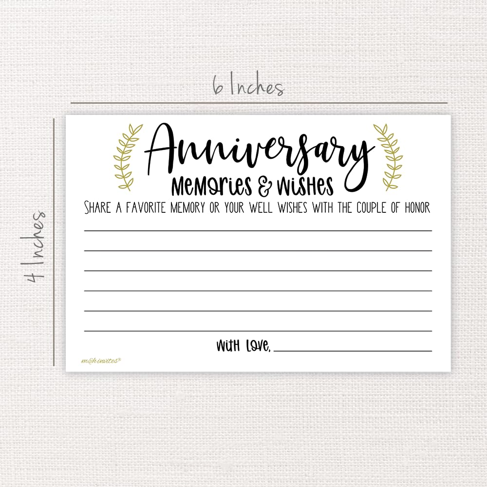 FoJumpu m&h invites Laurel Anniversary Memories and Wishes Cards (50 Count)
