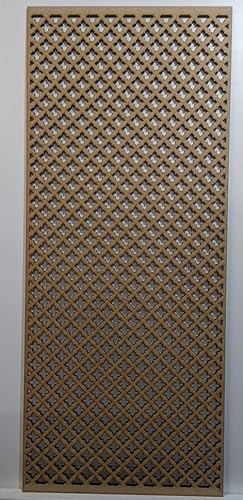 Wooden mesh Decorative Panel, Wall partition, Radiator Cover Grille, Cut-Outs, Kitchen Furniture, Laser Cut in 6mm Thick MDF (Size 1200mm x 500mm) Cross Pattern KZ2. Made in The UK. (unprimed)