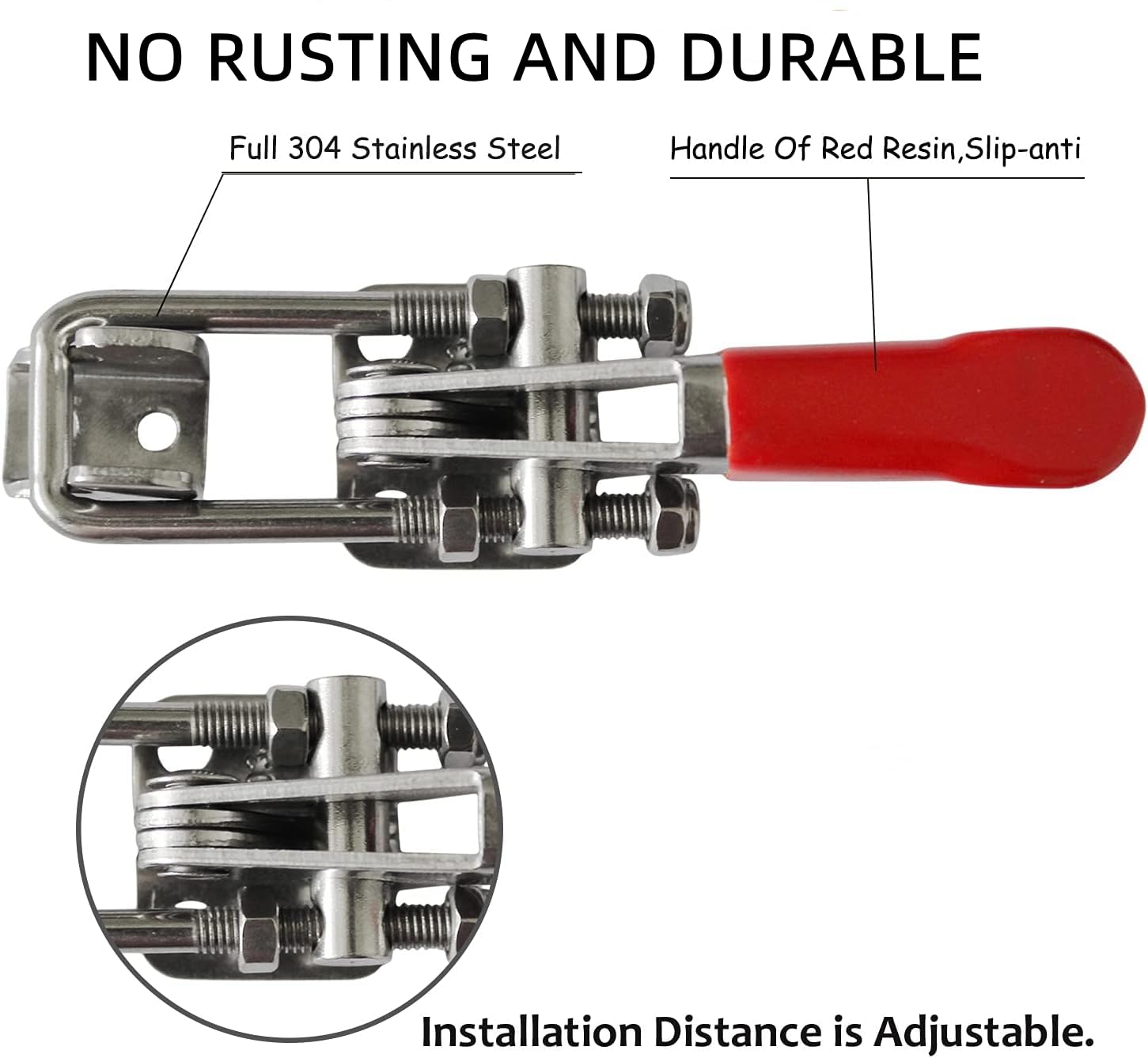 Push Pull Regulowany Zacisk Kolanowy, Narzędzie Ręczne Quick Release Stal Nierdzewna 304 Samozamykająca Się Klamra W Kształcie Litery U Typ Zatrzasku Szybkozaciskowy Zacisk Kolanowy Siła Zacisku 163 K