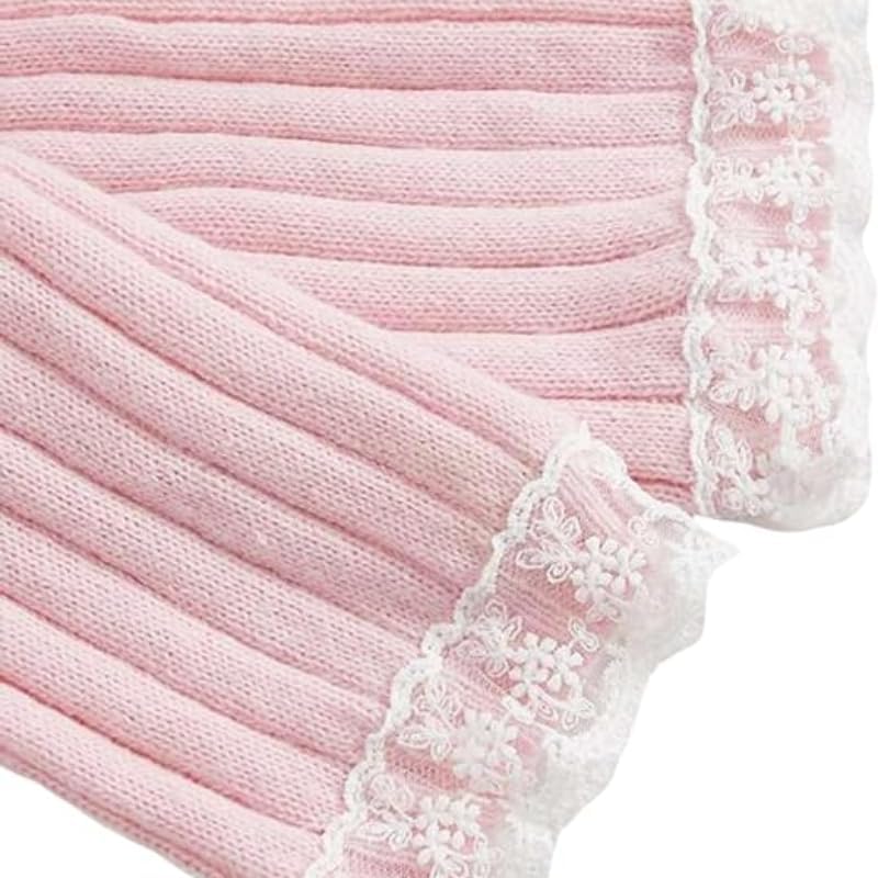 Women Off Shoulder Sweater Top Y2K Aesthetic Long Sleeve Lace Trim Knit Pullover Sweater Cutecore Kawaii Clothes - Image 4