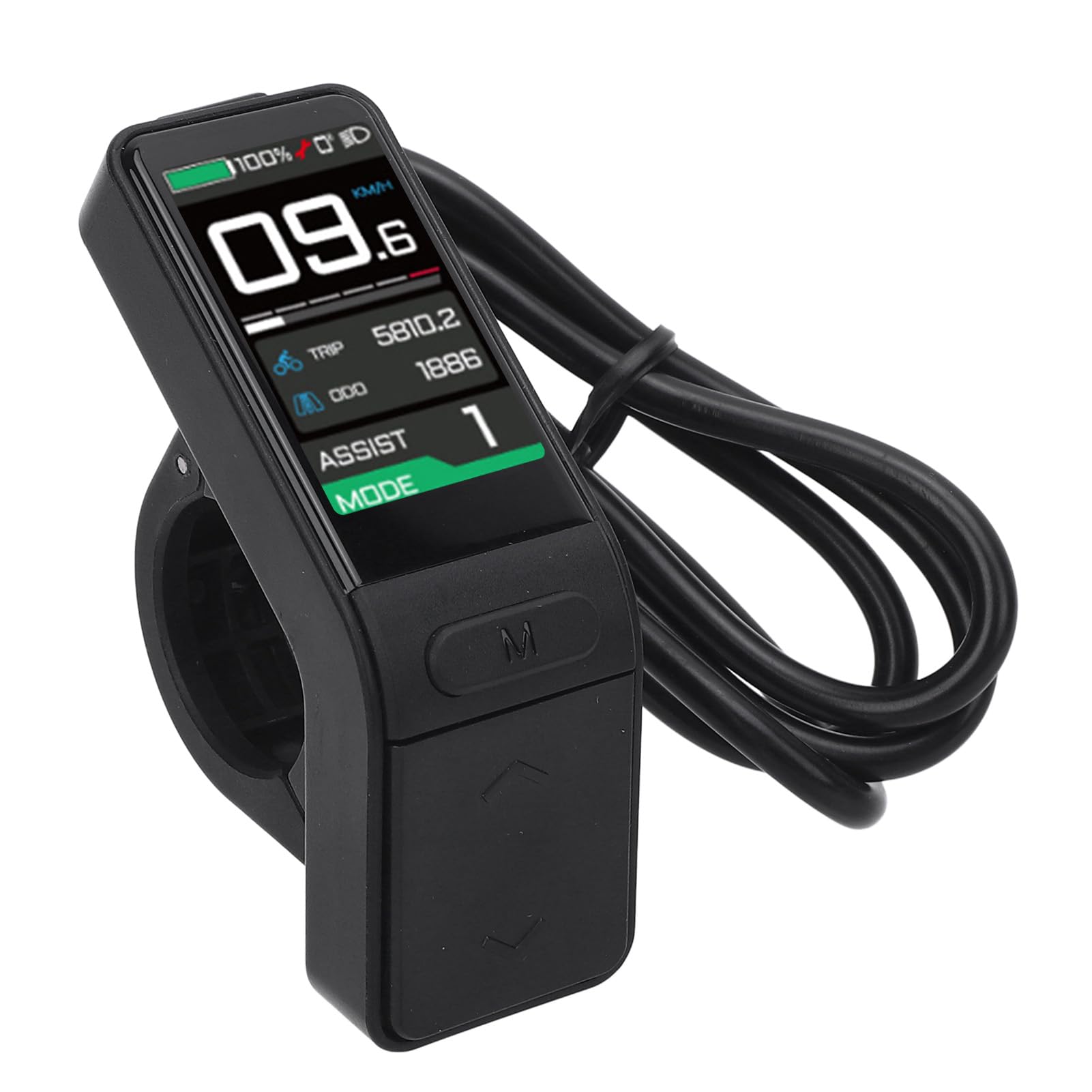 CHICIRIS Prędkościomierz Rowerowy SW102 T, Wodoodporny Wyświetlacz LCD ABS dla Silnika Typu Middrive M510 M600 M820, Tętniąca życiem Deska Rozdzielcza do Jazdy na Rowerze na świeżym Powietrzu z