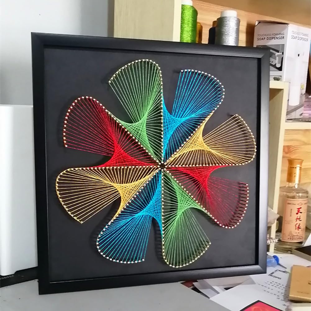 MYBSXKEOZ 3D String Art Kit String Kunst Geschenke Bastelset String Kunst Bastelset Für Erwachsene Design Fadengrafik Mit Nagel & Faden Für Anfänger, Kinder(O3,Complete set of materials)