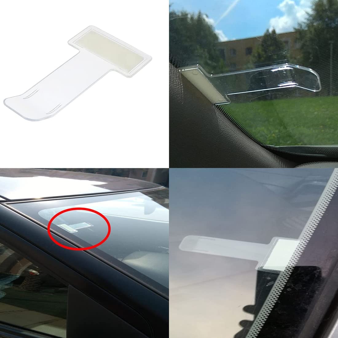8 Clips de Embalaje para Pegatinas de Parabrisas, Soporte de Pegatinas para Billetes de Estacionamiento Permisos de Automóviles, Camiones y Caravanas