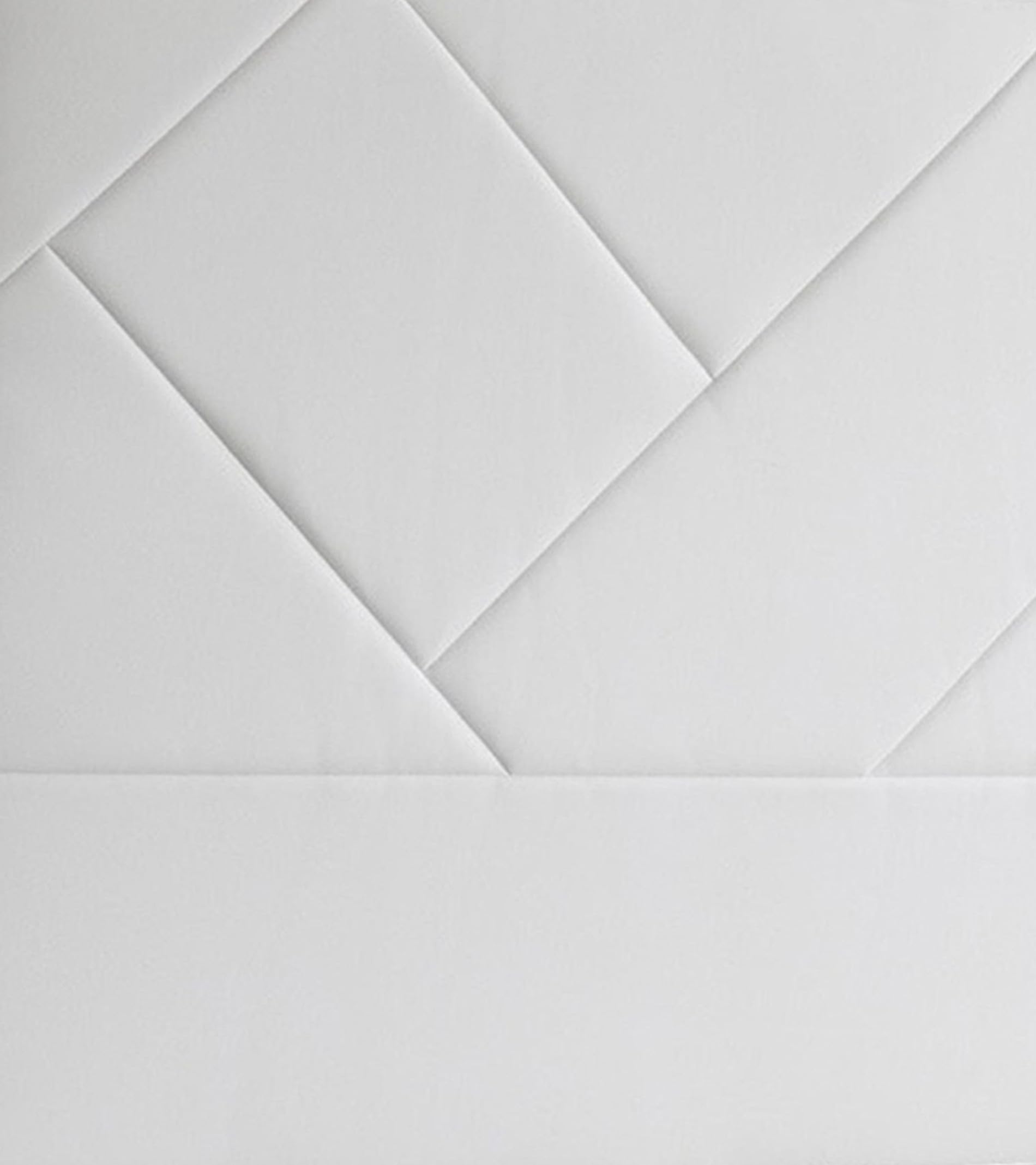 Cabecero Eupa – Tapizado en Polipiel Color Blanco con Diseño Asimétrico y Acolchado Suave, Estilo Moderno para Dormitorio de Matrimonio 150x6x120 cm