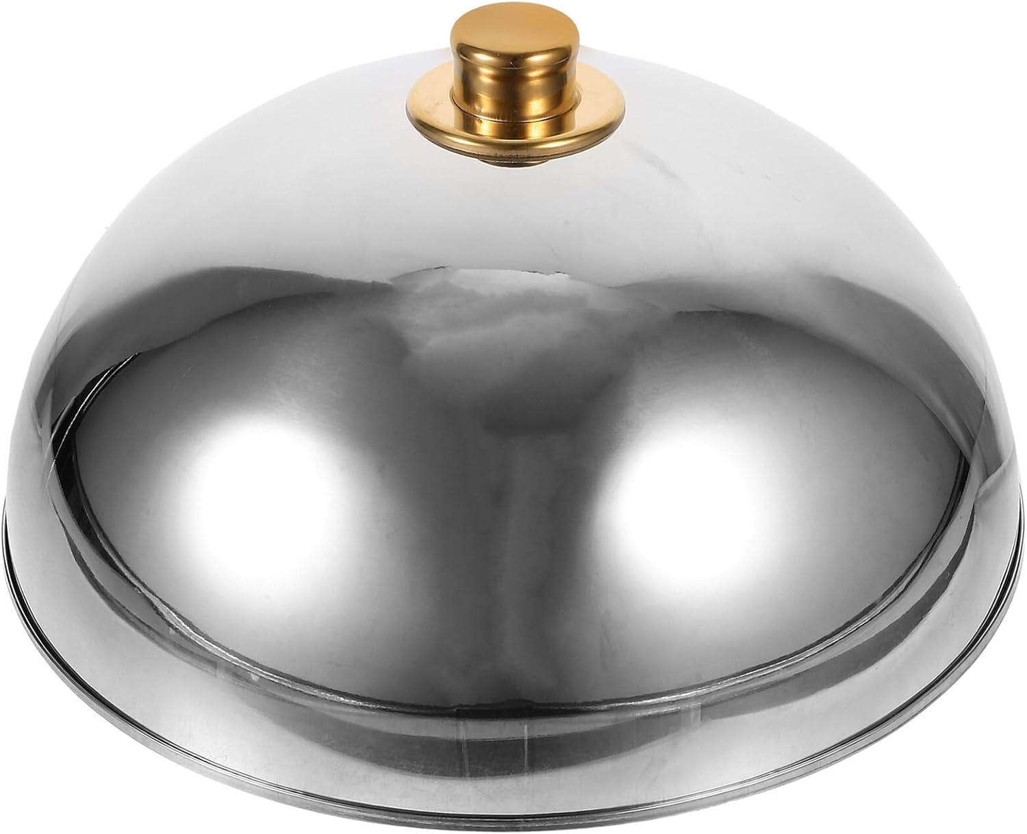 Mobestech Stainless Steel Dome Food Cover Golden Bead Heat Concentrating Dish Lid for Home Restaurant Hotel Catering and Outdoor Use