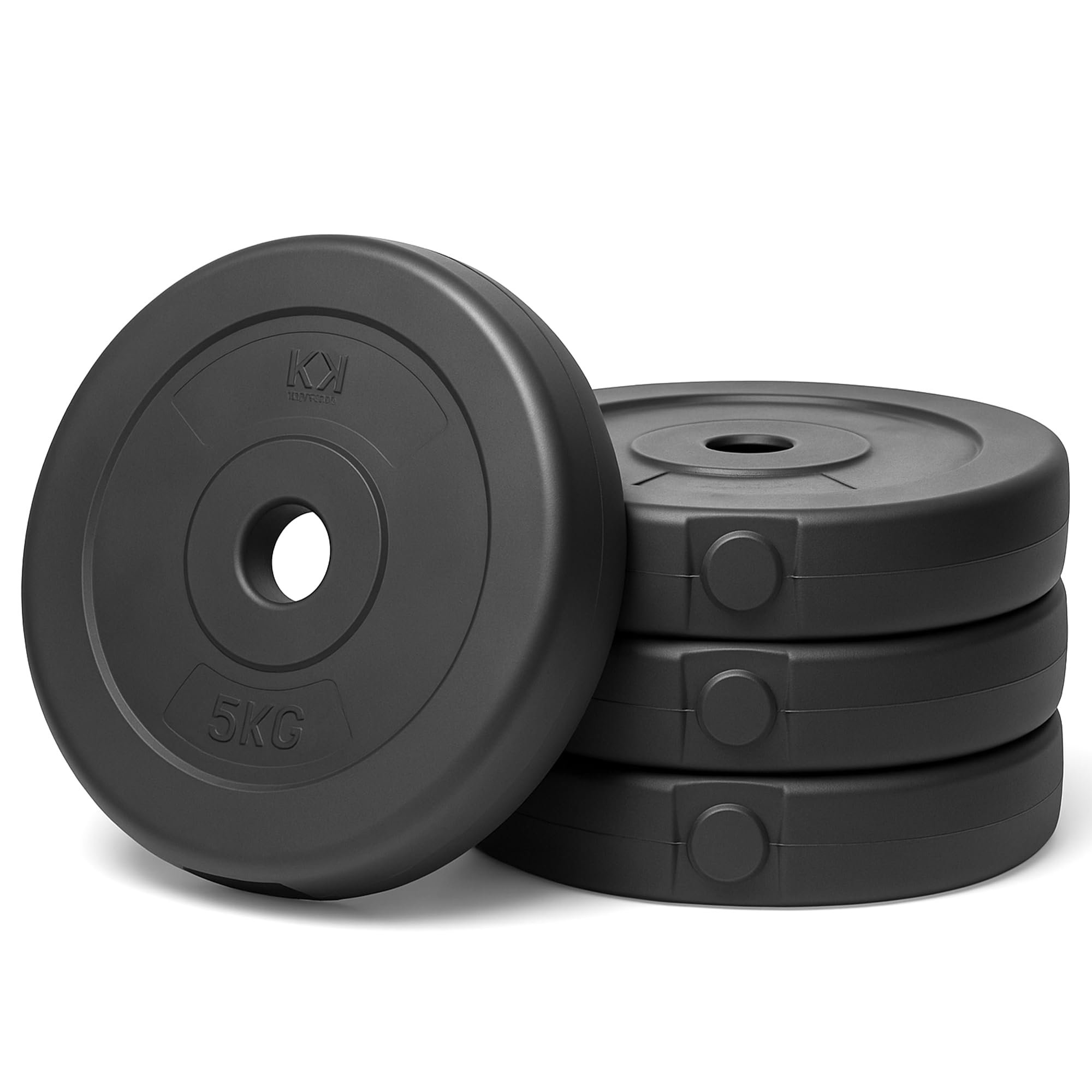 KK Vinyl Weight Plate Set. 1 Inch Vinyl Weight Disc Pair. 2 x 2.5kg, 5kg or 10kg Barbell Weight Plates. Dumbbell Plates for Home or Gym Training or Weightlifting.