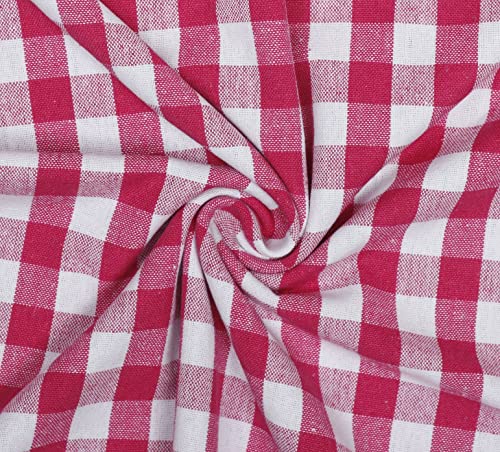 Image of AIRWILL, 200GSM Handloom Cotton Double Bedsheet with 2 Pillow Covers (Gingham Check Pink)