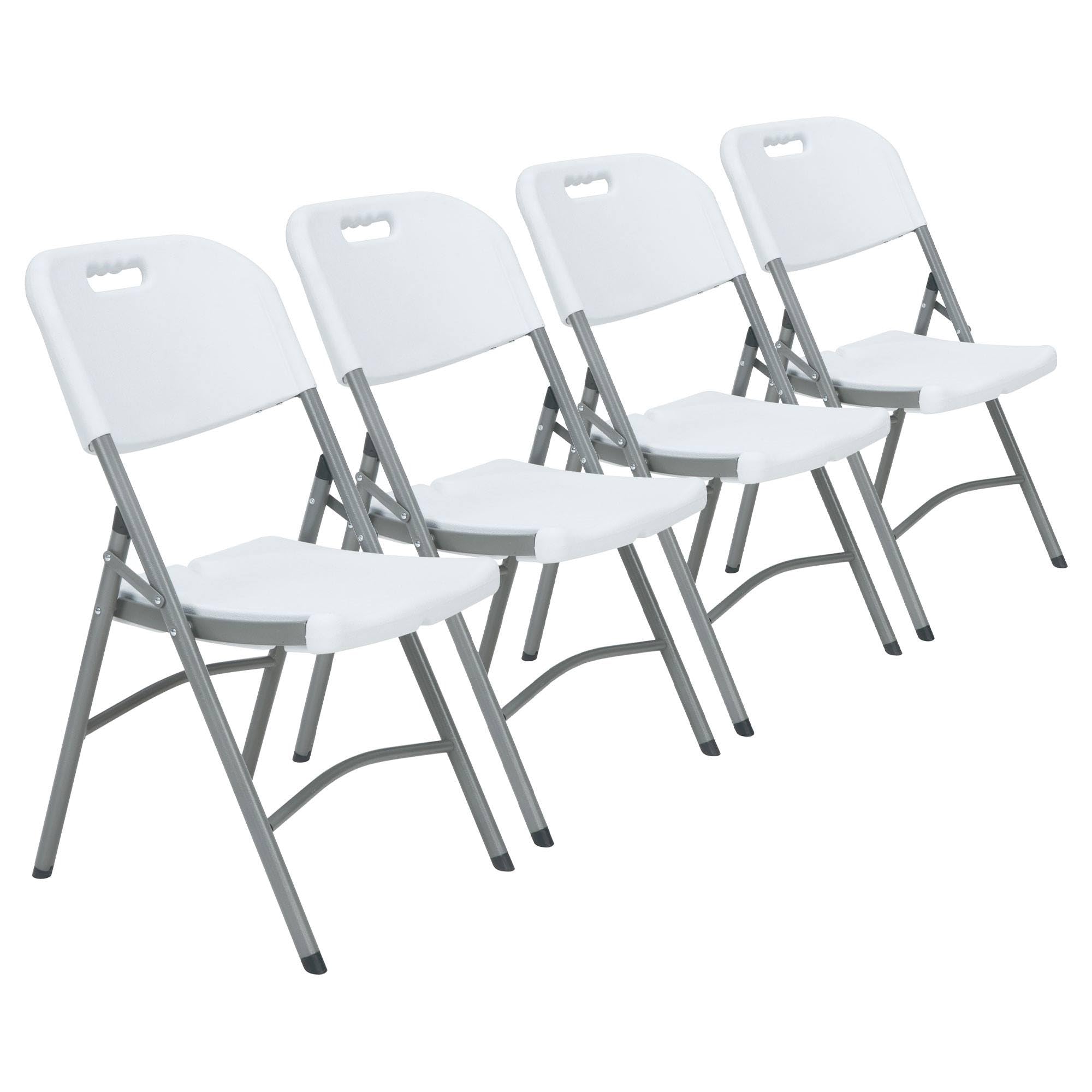 WELL HOME MOBILIARIO & DECORACIÓN Set de 4 Sillas, 5cm Plegable para Exteriores, Blanco, 51x45x85,5