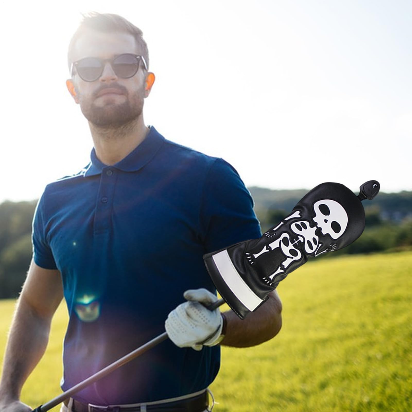 Fundas de Club de Golf de Madera, Cubierta de Club Golf, 4 Piezas Headcovers Protector Esqueleto, Headcover Madera, Protector de Headcovers Protector para Golfista En Actividades Al Aire Libre
