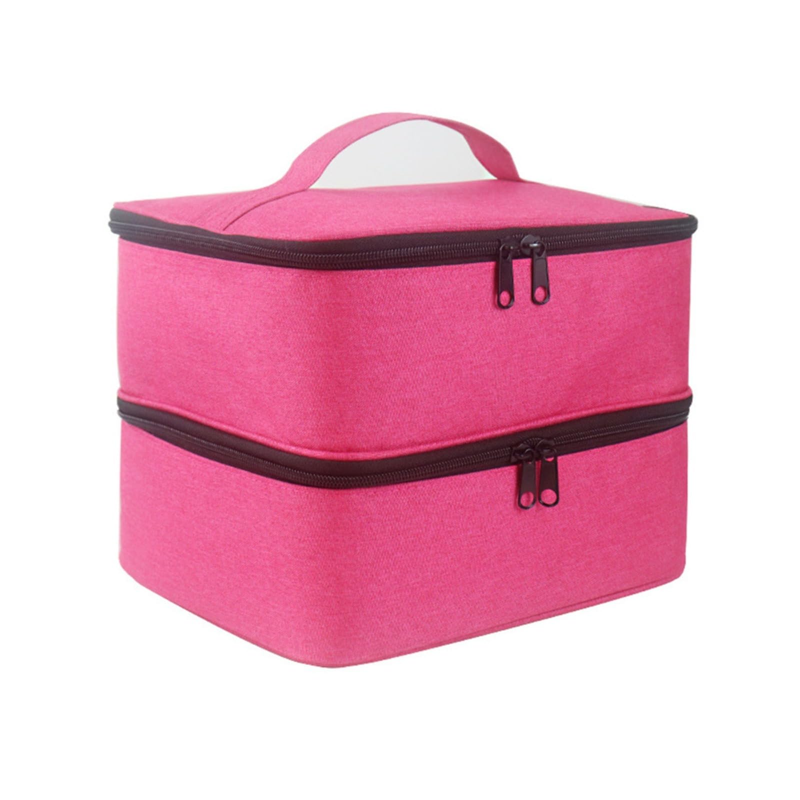 Caja de almacenamiento de esmaltes de uñas, organizador, bolsa de almacenamiento de esmaltes de uñas, organizador de bolsas de esmaltes de uñas de doble capa, organizadores de bolsas de cosméticos gra