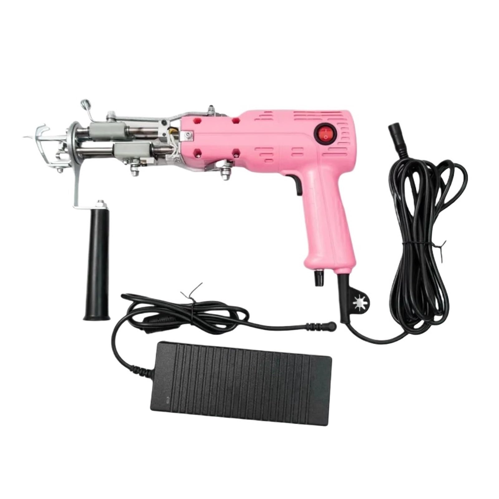 Pistolet Do Tuftingu 2 W 1, Zestaw Startowy Pistoletu Dywanów Z Ciętym Włosiem Pętelkowym, Ulepszony Elektryczny Wyrobu Bezpieczny I łAtwy W UżYciu(Pink)