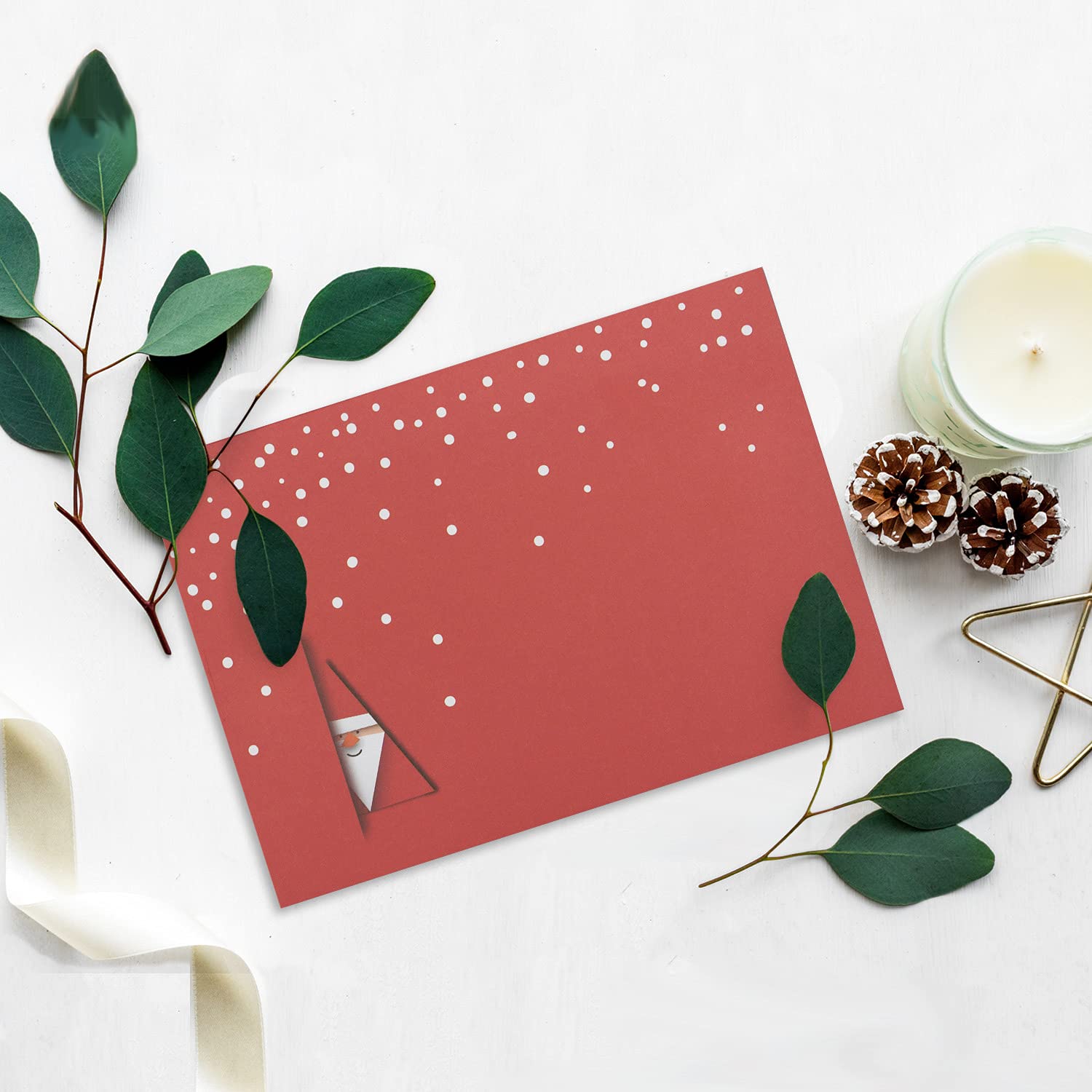 Lot de 300 enveloppes de Noël Rouge Format C6 avec bande autocollante autocollante 114 x 162 mm 80 g/m²