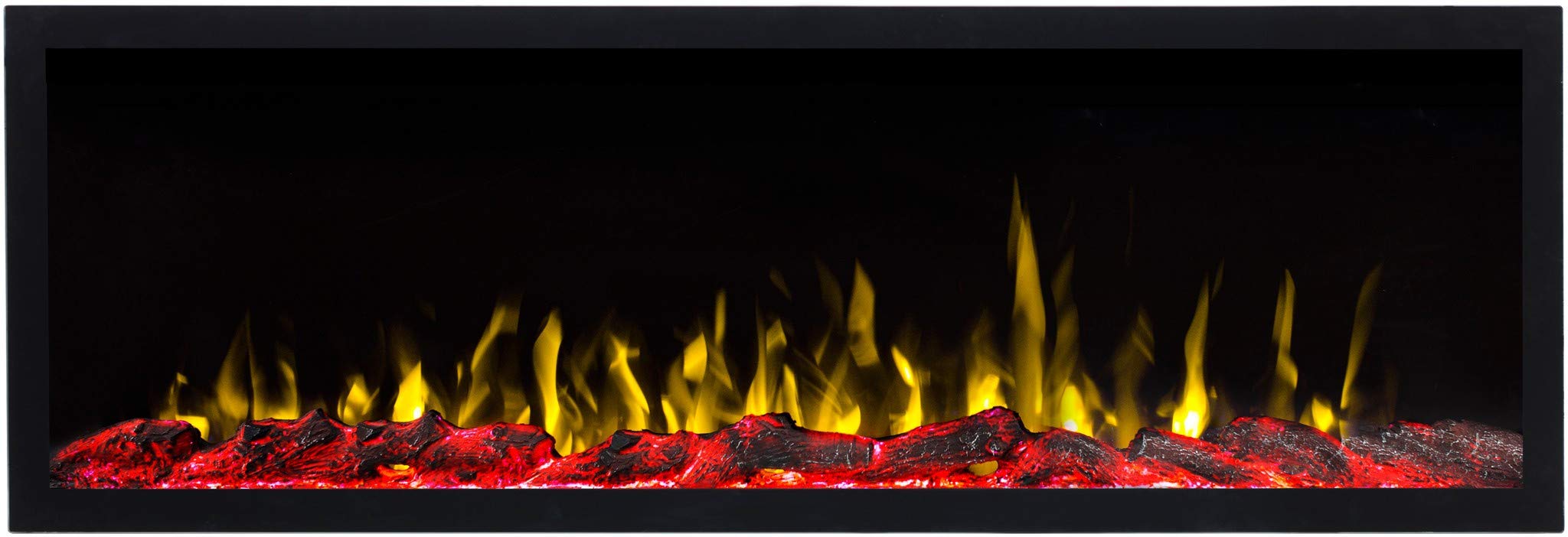 AFLAMO PRIDE S- Caminetto elettrico da parete, senza funzione di riscaldamento, profondo solo 12,8 cm. (127x42x12,8)
