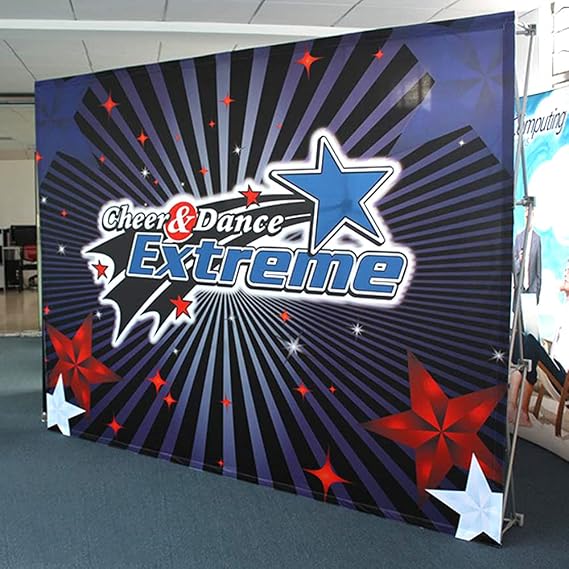 8'x10' Fabric Pop Up Display Stand with Carrying Bag for Trade Show Backdrop Booth Display Stand,Banner Pop Up Stand Exact Size:118 12(W) x 89 38 (H) x 11 14 (T)