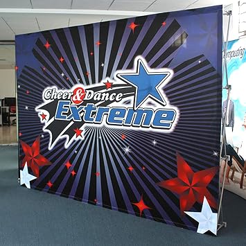 8'x10' Fabric Pop Up Display Stand with Carrying Bag for Trade Show Backdrop Booth Display Stand,Banner Pop Up Stand Exact Size:118 12(W) x 89 38 (H) x 11 14 (T)