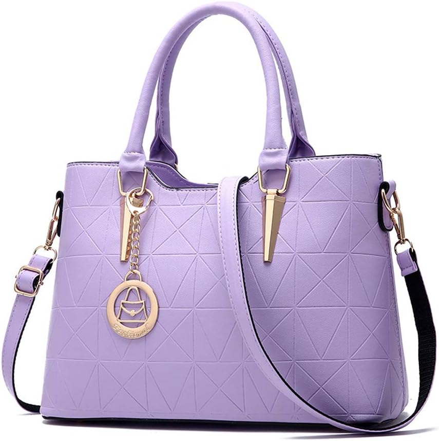 BAG WIZARD Handbags for Women Fashion Ladies Purses PU Leather Satchel Shoulder Tote Bags Purple