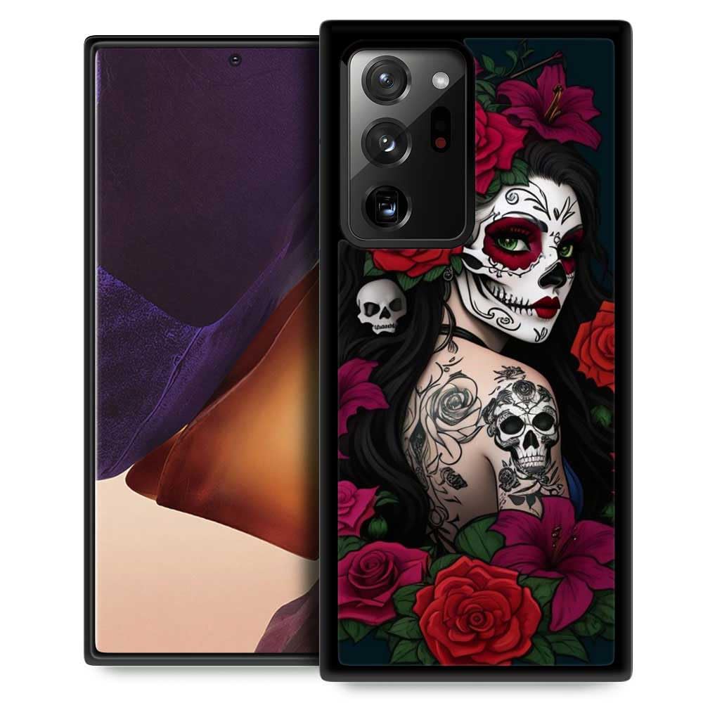 Goodsprout Compatible with Samsung Galaxy Note 20 Ultra Case,Lady Rose Skull Amazing Pattern Design Shockproof Anti-Scratch Hard PC Back Case for