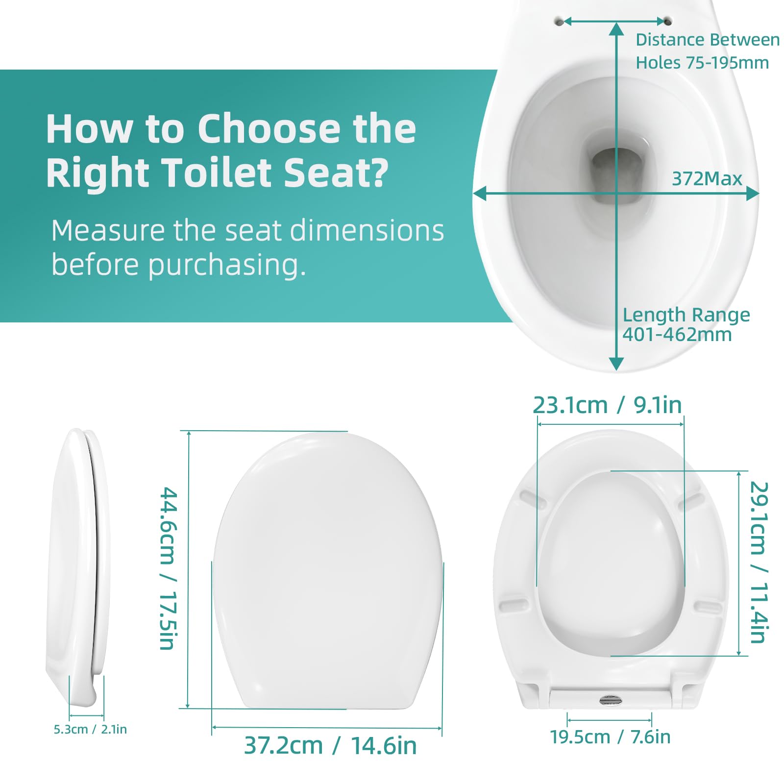 Tavoletta WC Universale Forma di D/U, Copriwater con