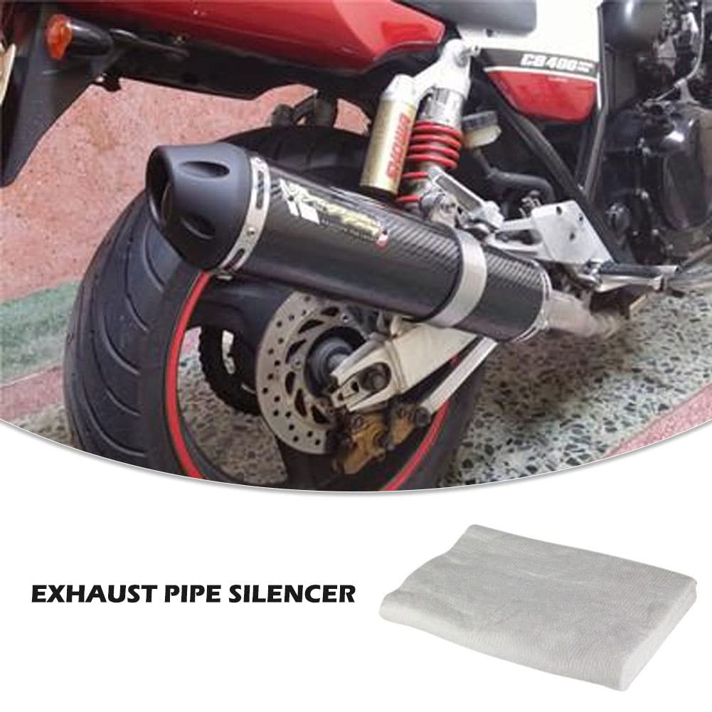 Lana De Vidrio Cartucho Roca Silenciador De Tubo De Escape De Alta Temperatura Para Moto Scooter Motocicleta, 34 x 55 x 1cm