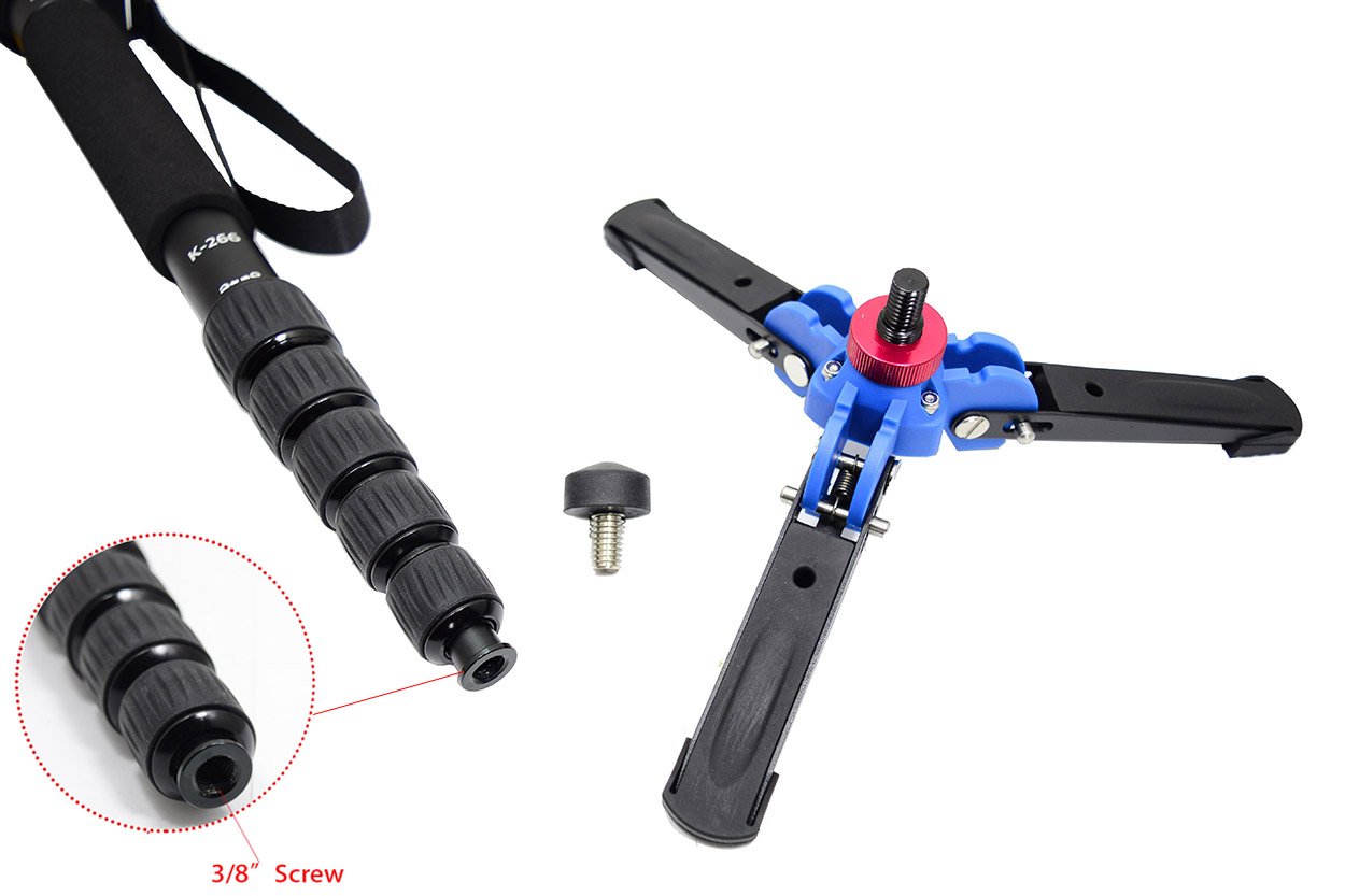 koolehaoda 65in / 165cm monopiede per fotocamera monopiede in alluminio con base di supporto
