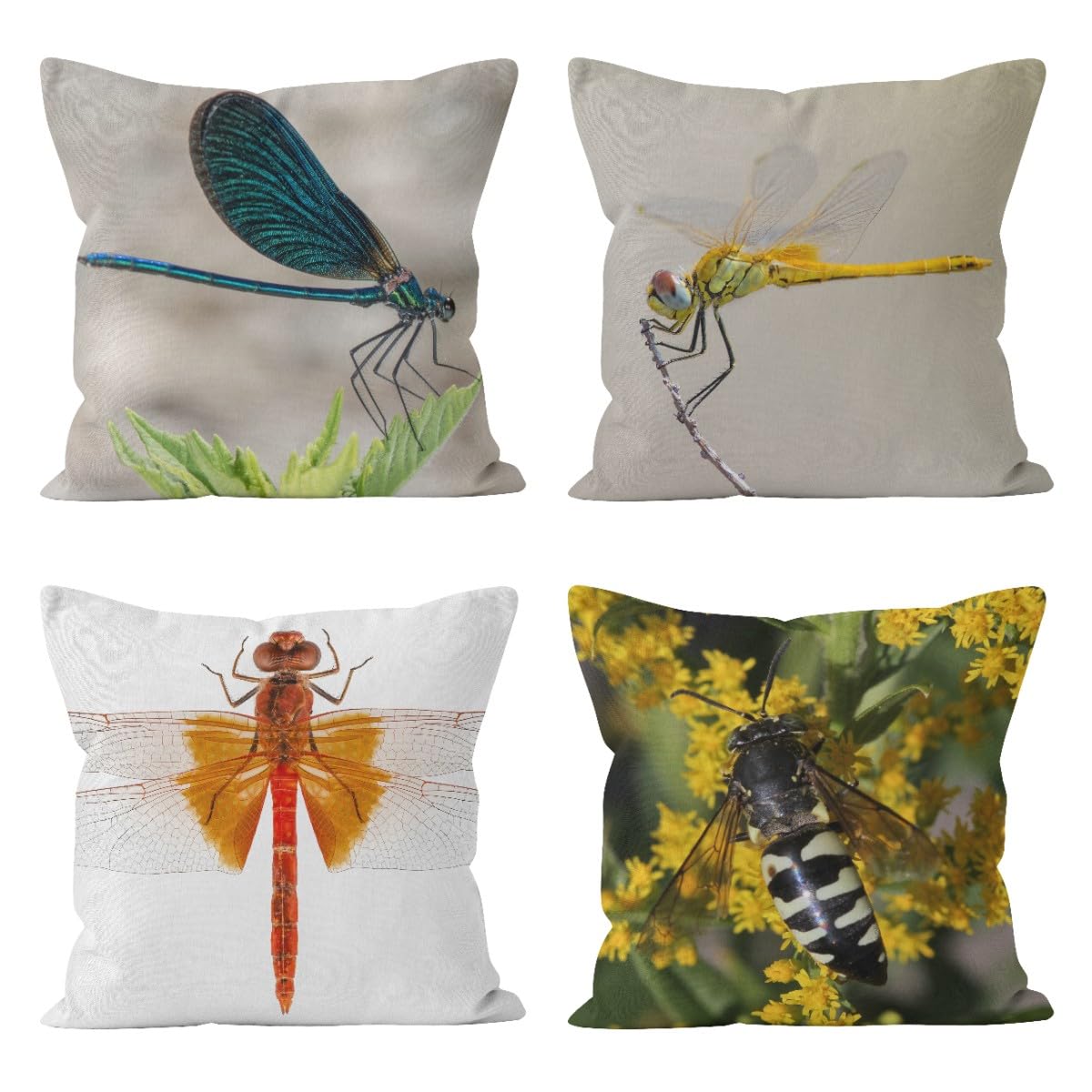 Housse de coussin moderne libellule pour sublimer votre jardin et votre salon contemporain