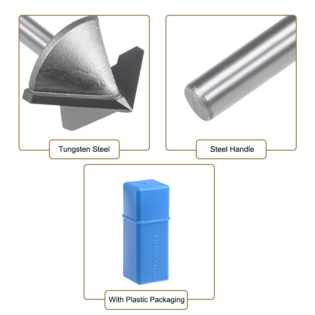 sourcing map 90 Degré V-Rainure Fraise Mèche 32mm Diamètre avec 6mm Tige Titane Acier Incisé V Fraise à Rainurer Gris