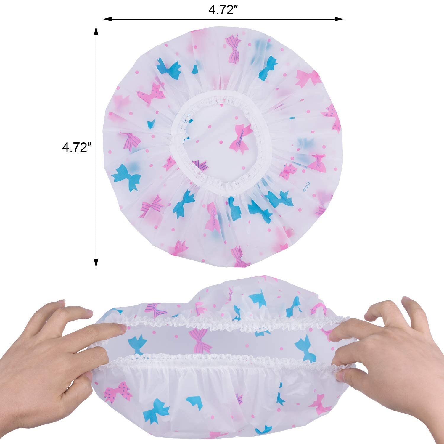 AROSHNAY Reusable Shower Caps | Waterproof, Multicolor Hair Covers for Women, Men, Kids, and Babies | Great for Bathing, Spas, Salons, Beauty Parlors, Homes, and Hair Care or Treatment - Multicolor (Pack-3) 2