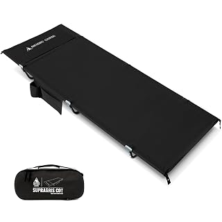 ONETIGRIS SUPRAGRIS Camping Cot, Support Up to 400lbs, Lightweight Comfortable Folding Bed for Camping, Hiking, Backpacking, Travel, Car Trips, Office Nap (Black) - Amazon product rated Grade B