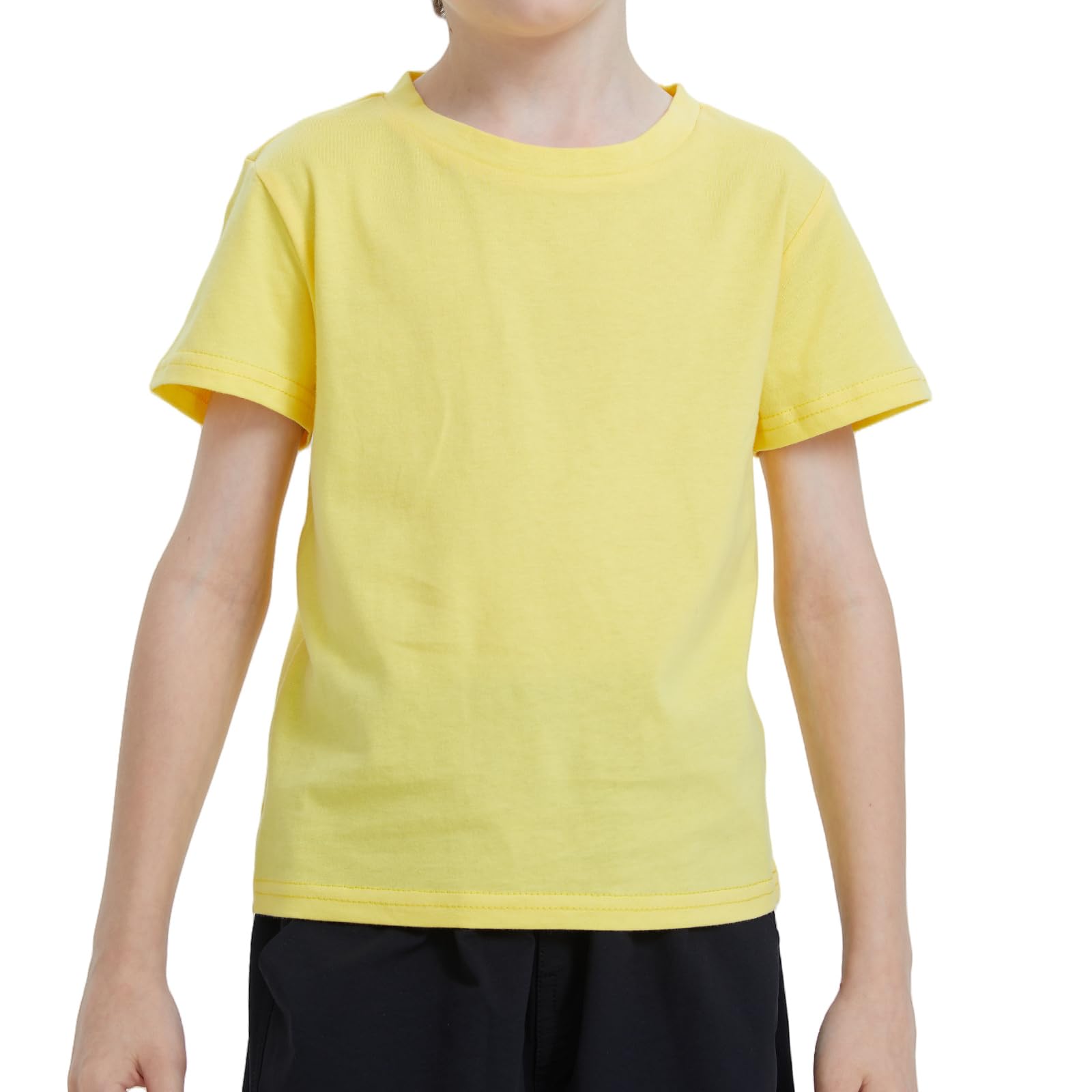 Ewbob Kinder T-Shirt Kurzarm Langarmshirt Baumwolle Rundhals 3–14 Jahre | t shirt kinder,t-shirts für jungen,langarmshirt jungen,Weich & Hautfreundlich, Atmungsaktiv,Strapazierfähig,Alltag & Outdoor