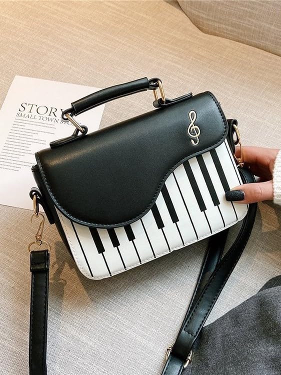 Piano Purse Guitar Shaped Bag Unusual Music Handbags Cute Messenger Clock Kawaii House for Women4