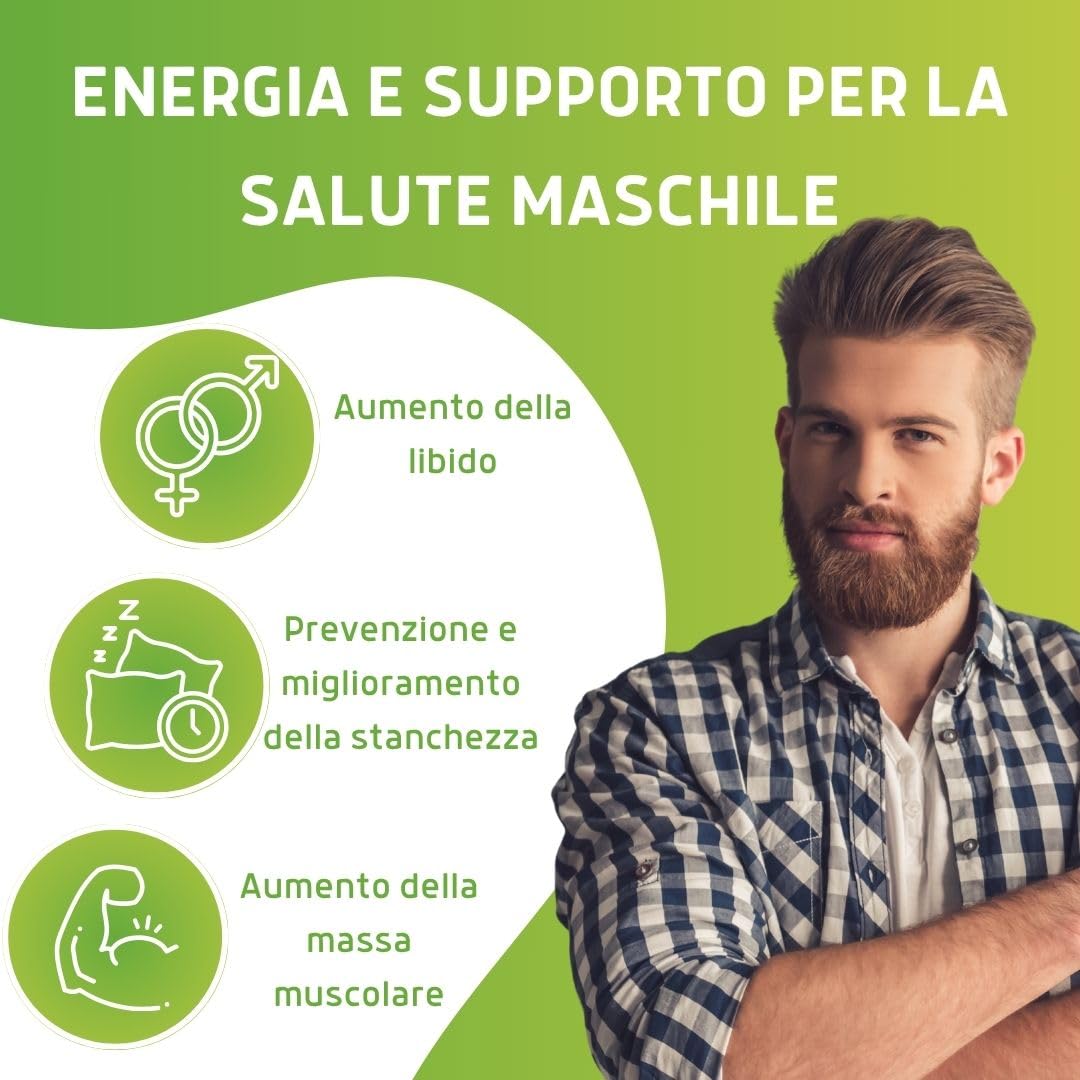 ERBEX - Tribulus Terrestris 100% Naturale, 360mg di Saponine Steroidee, Promuove il Vigore Fisico e la Vitalità degli Uomini, Migliora Resistenza e Virilità, Vegano e Senza Additivi
