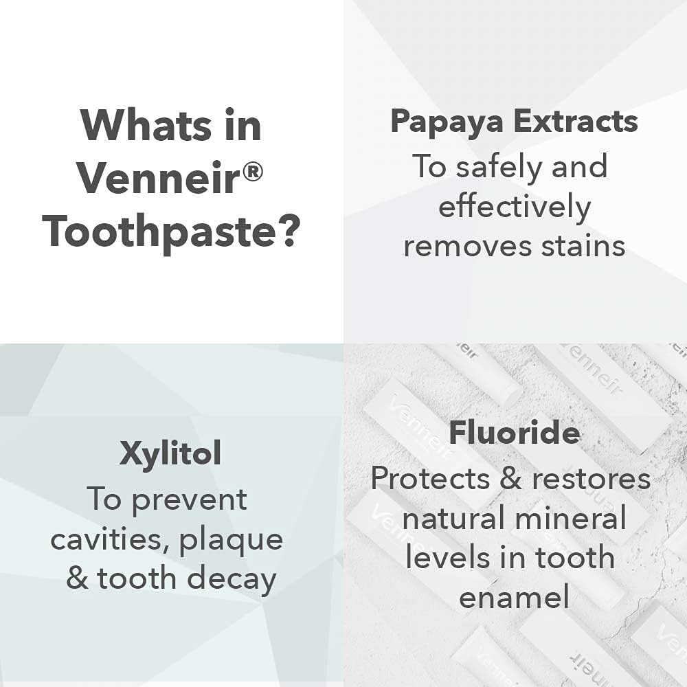 Venneir® Professional Toothpaste for Veneers, Composite Bondings, Implants, Crowns & Dental Work — Stain Removing, Natural, SLS Free, Pro Enamel Repair